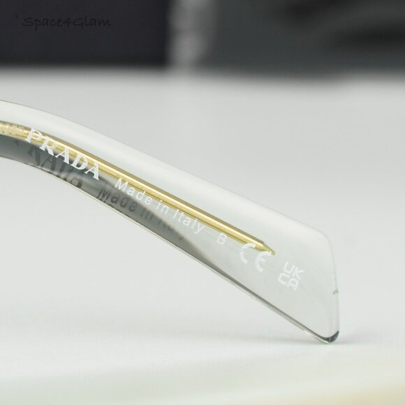 BRAND NEW Prada PR26ZS 14R20E Transparent Mint Green Oval Women Sunglasses - Picture 8 of 13